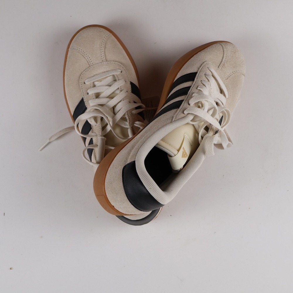 Adidas Sneakers VL Court 3.0 Beige Black 8 Suede NWT - Picture 7 of 8